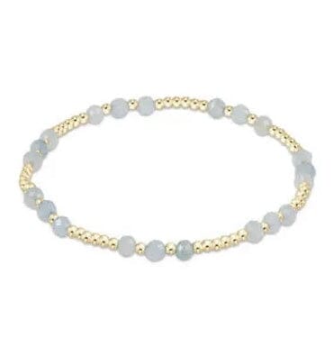Gemstone Gold Joy Pattern 3mm Bead Bracelet-Aqua JEWELRY ENEWTON 