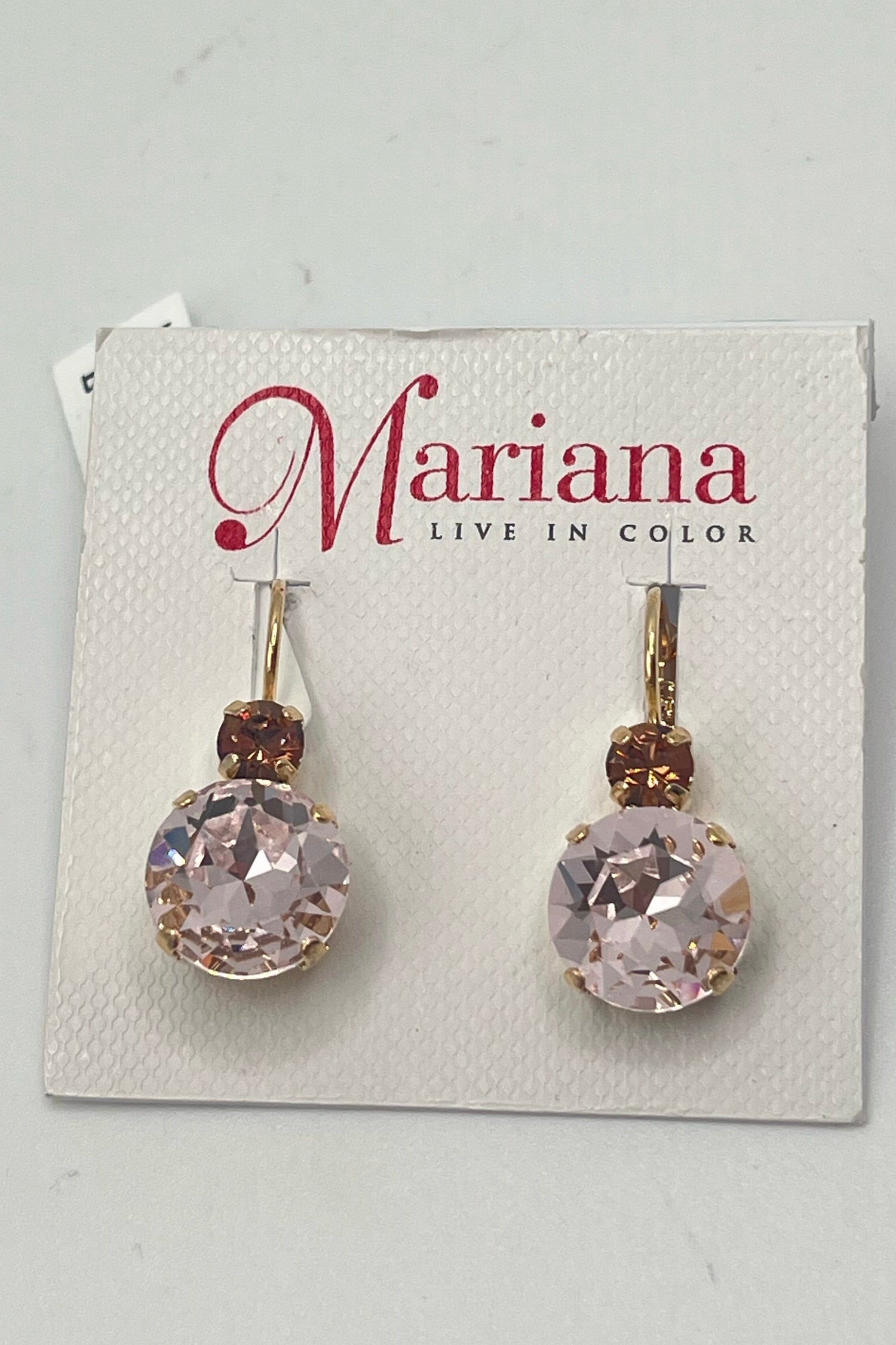 Large Double Stone Leverback Earrings in &quot;Amaretto&quot; BETTERBRANDJEWELRY Mariana 