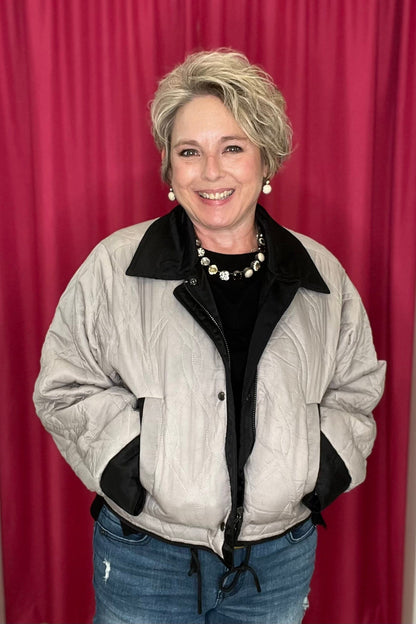 Long Sleeve Cropped Reversible Jacket JACKET DEMOCRACY 