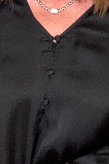 Long Sleeve V-Neck Pleated Detail Woven Top MISSY TOP SPECIAL LIVERPOOL 