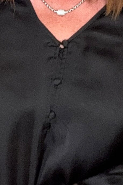 Long Sleeve V-Neck Pleated Detail Woven Top MISSY TOP SPECIAL LIVERPOOL 