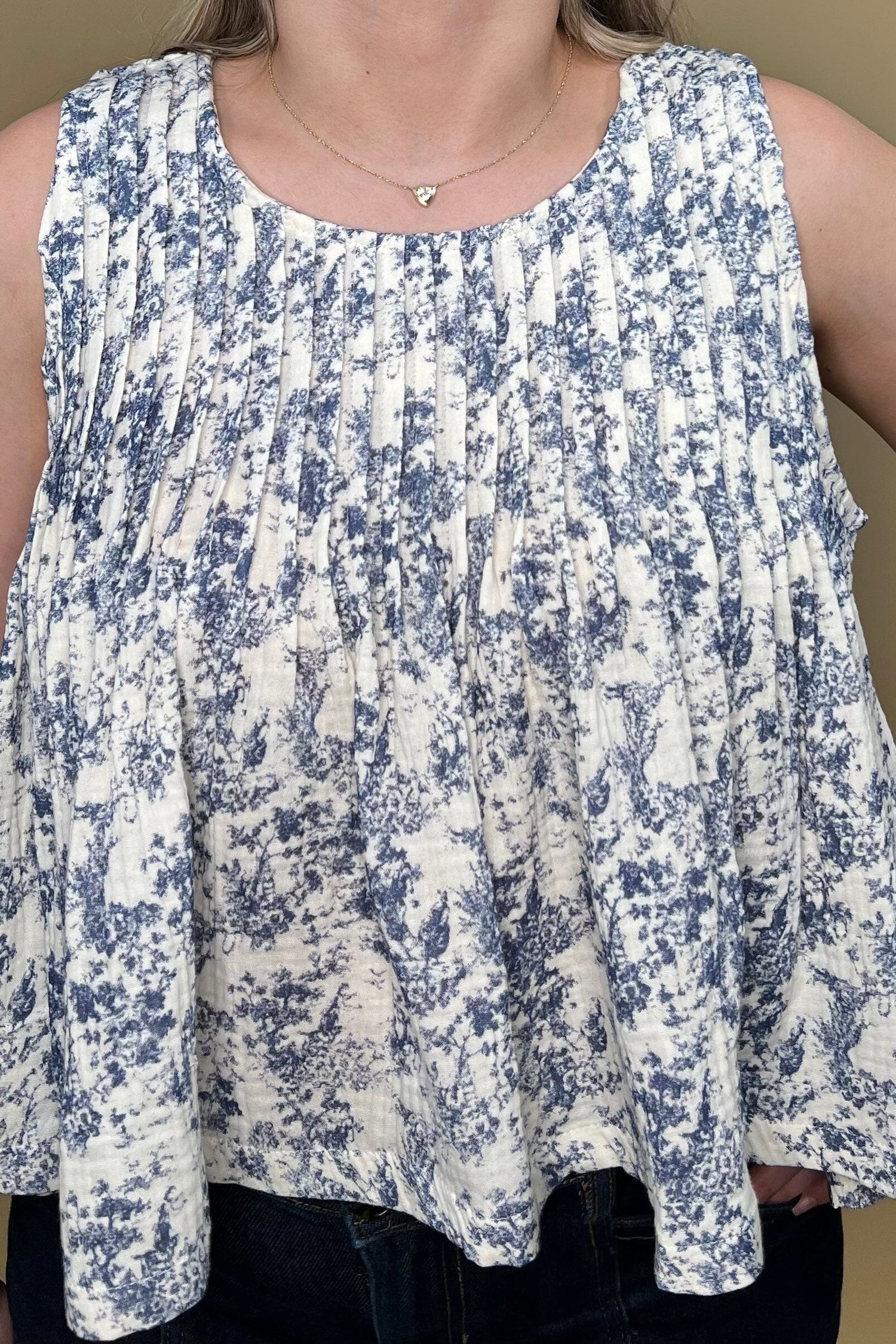 Sleeveless Baby Doll Top w/Toile JR TOP DRESSY POL CLOTHING 