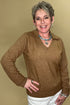 Long Sleeve Scallop Collar Sweater - Saddle MISSY TOP SPECIAL:~~Unassigned~~ DEMOCRACY 