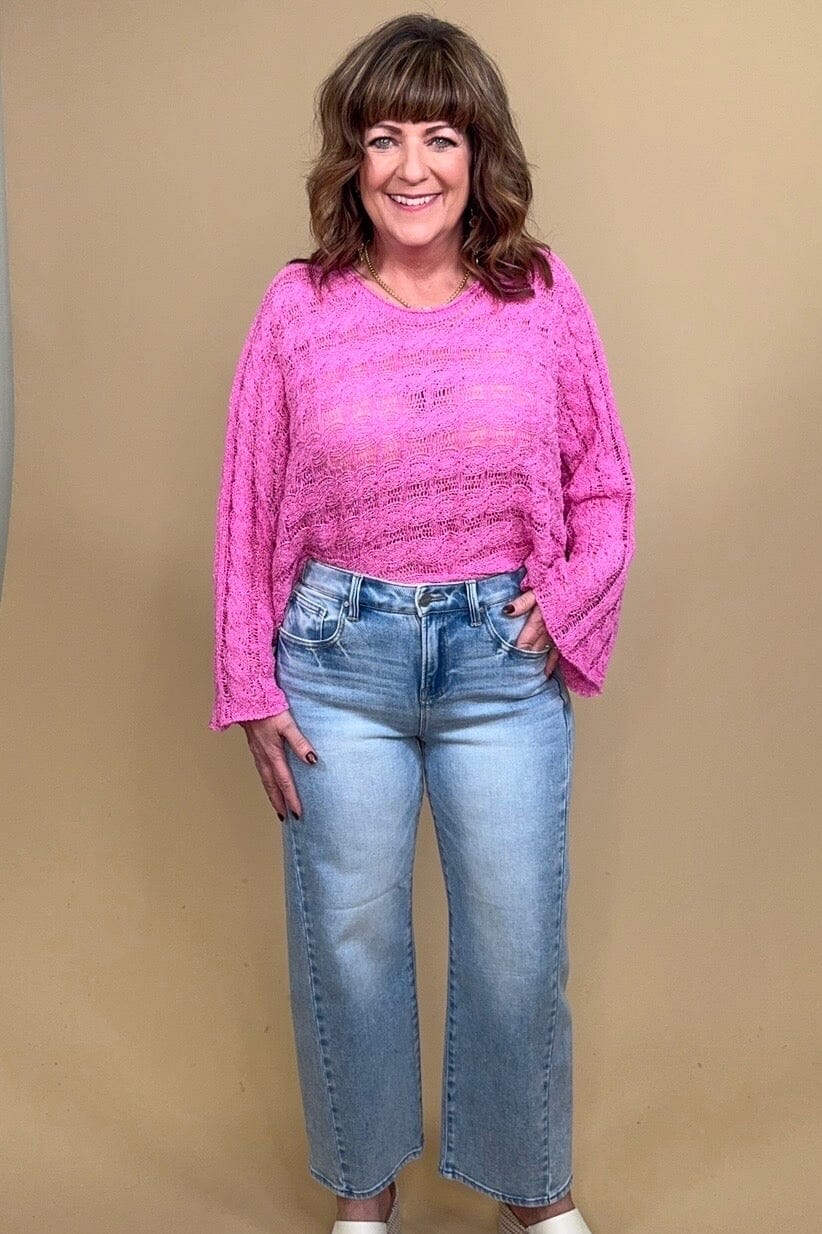 High Rise Crop Barrel Adjustable Waistband Jeans JEANS RISEN 