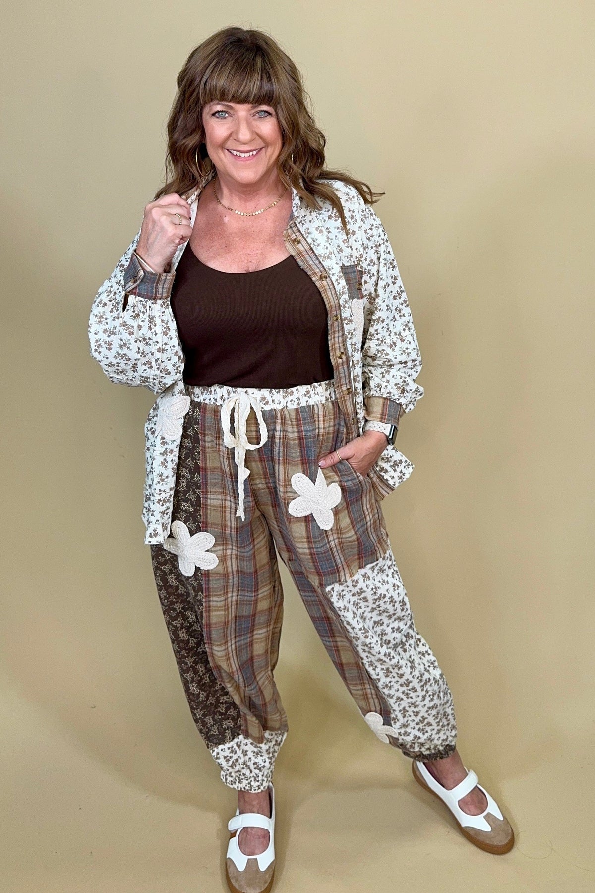 Crochet Patched Long Sleeve OUTFIT COMPLETER:~~Unassigned~~ EASEL 