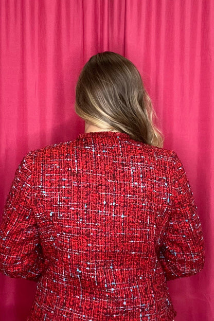 Collarless Jacket w/Frayed Edges OUTFIT COMPLETER LIVERPOOL 