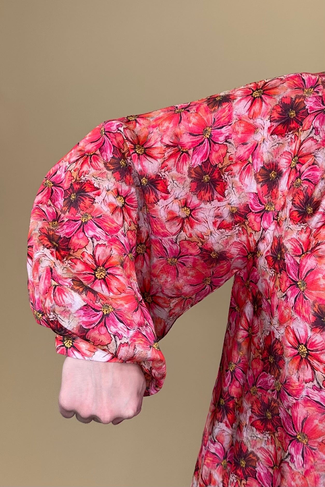 Long Balloon Sleeve Printed Top JR TOP DRESSY JODIFL 