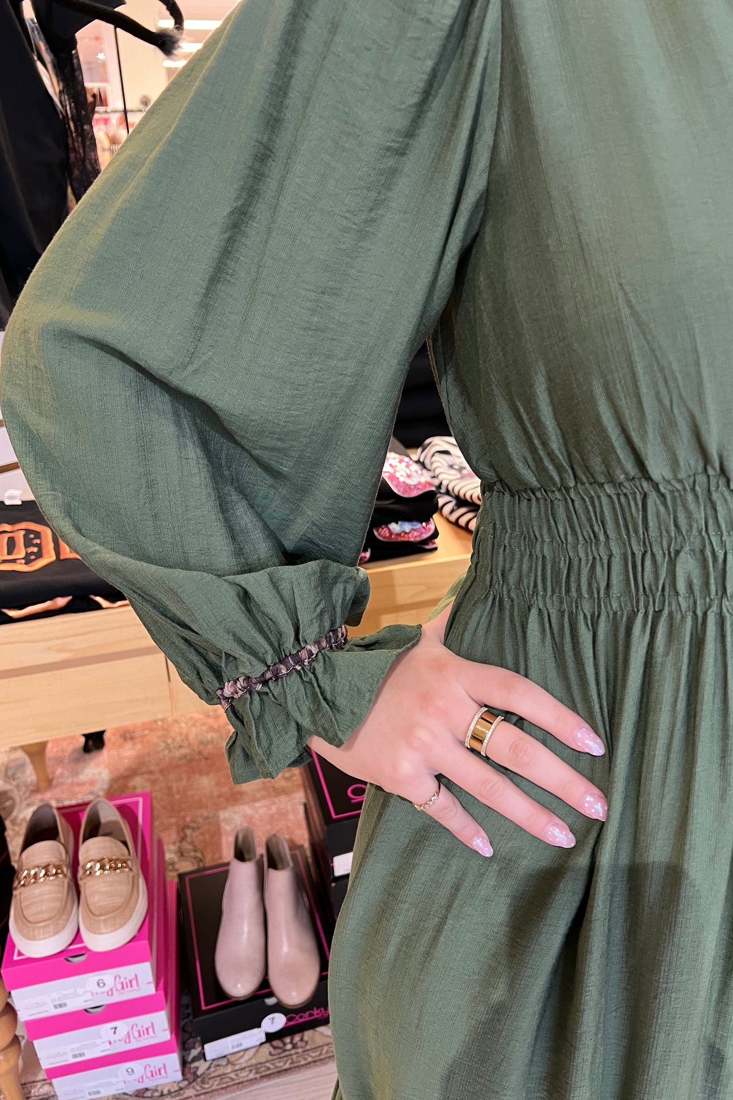 3/4 Sleeve Dress w/ Leopard Trim DRESS UMGEE 