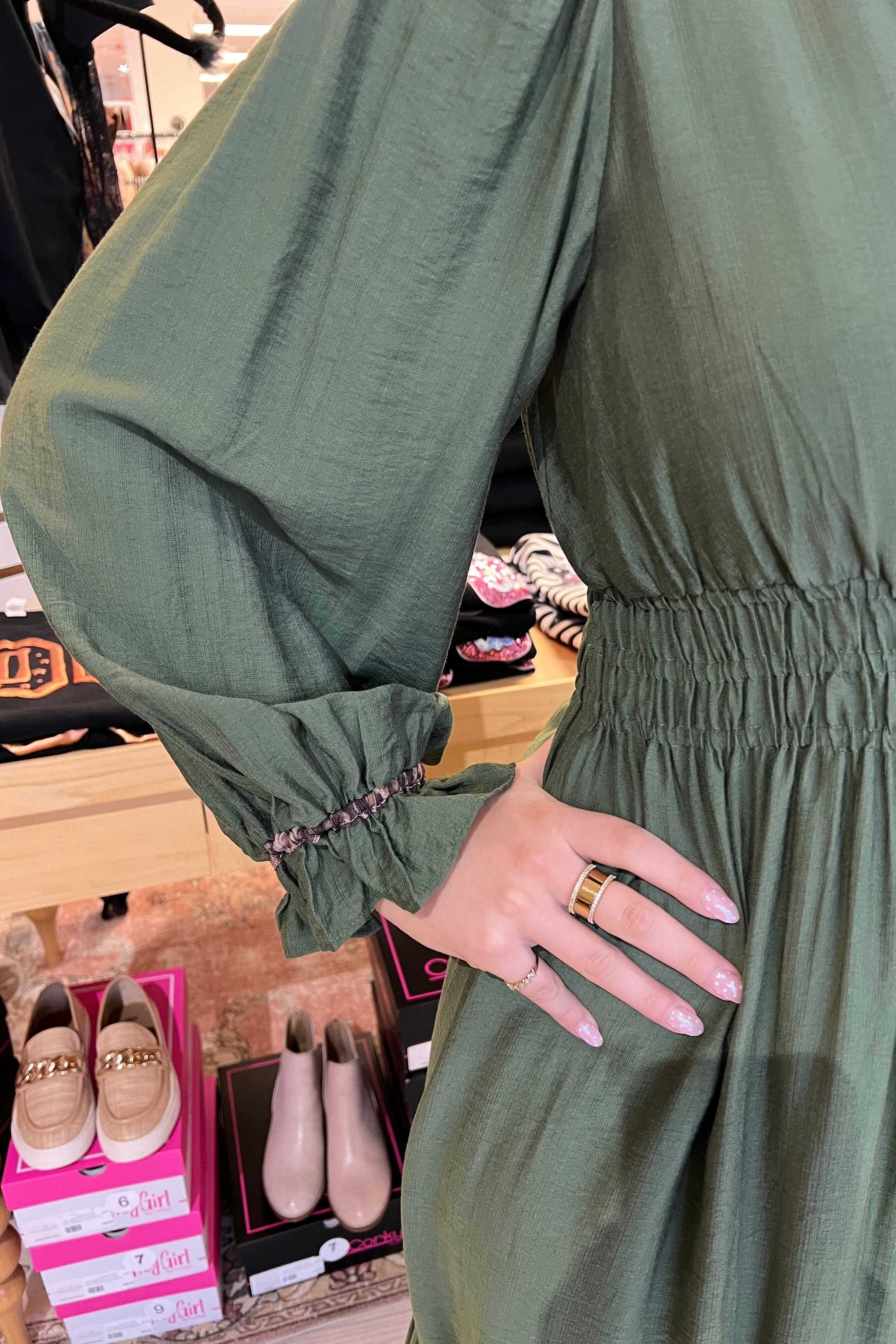 3/4 Sleeve Dress w/ Leopard Trim DRESS UMGEE 