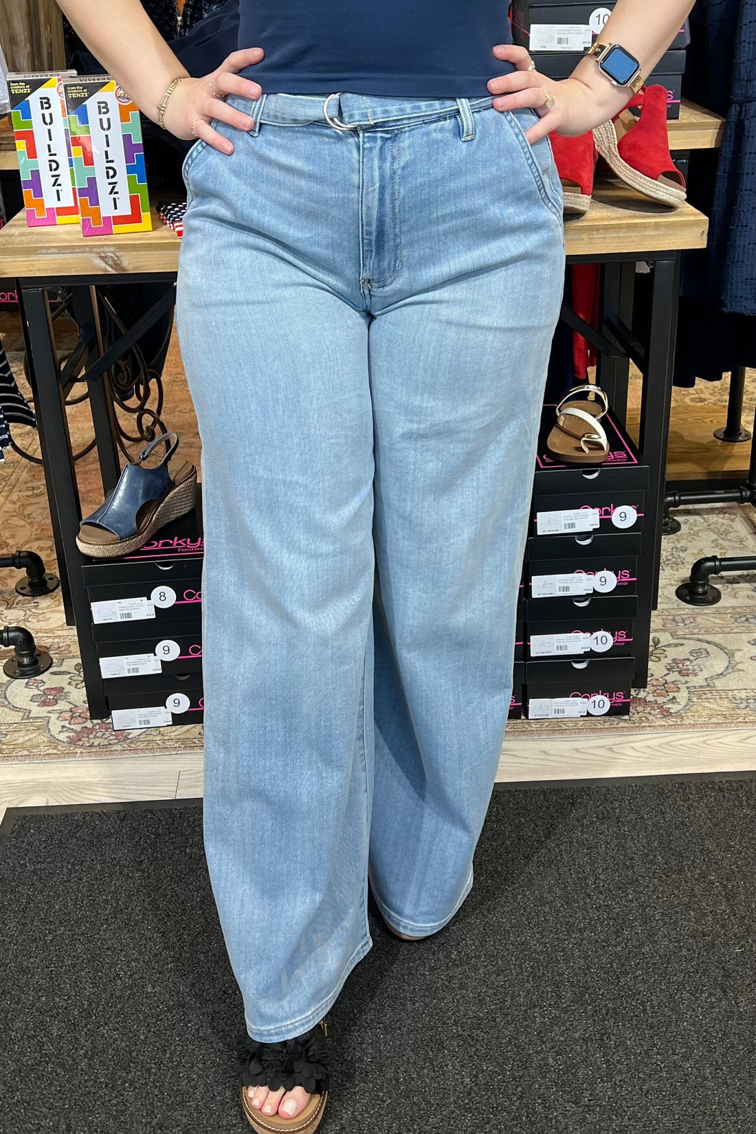 High Rise Super Stride w/Belt 32" Inseam JEANS LIVERPOOL 