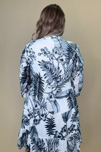 Textured Printed Button Down Dress DRESS PARSLEY &amp; SAGE 