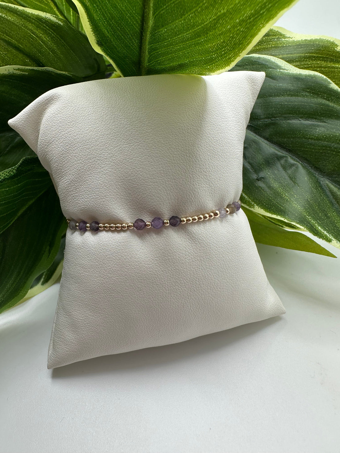 Enewton Gemstone Gold Joy Pattern 3mm Bead Bracelet- Amethyst JEWELRY ENEWTON