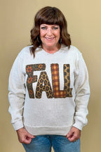 Patchwork Fall Sweatshirt MISSY BASIC KNIT:~~Unassigned~~ SUGAR STITCH 