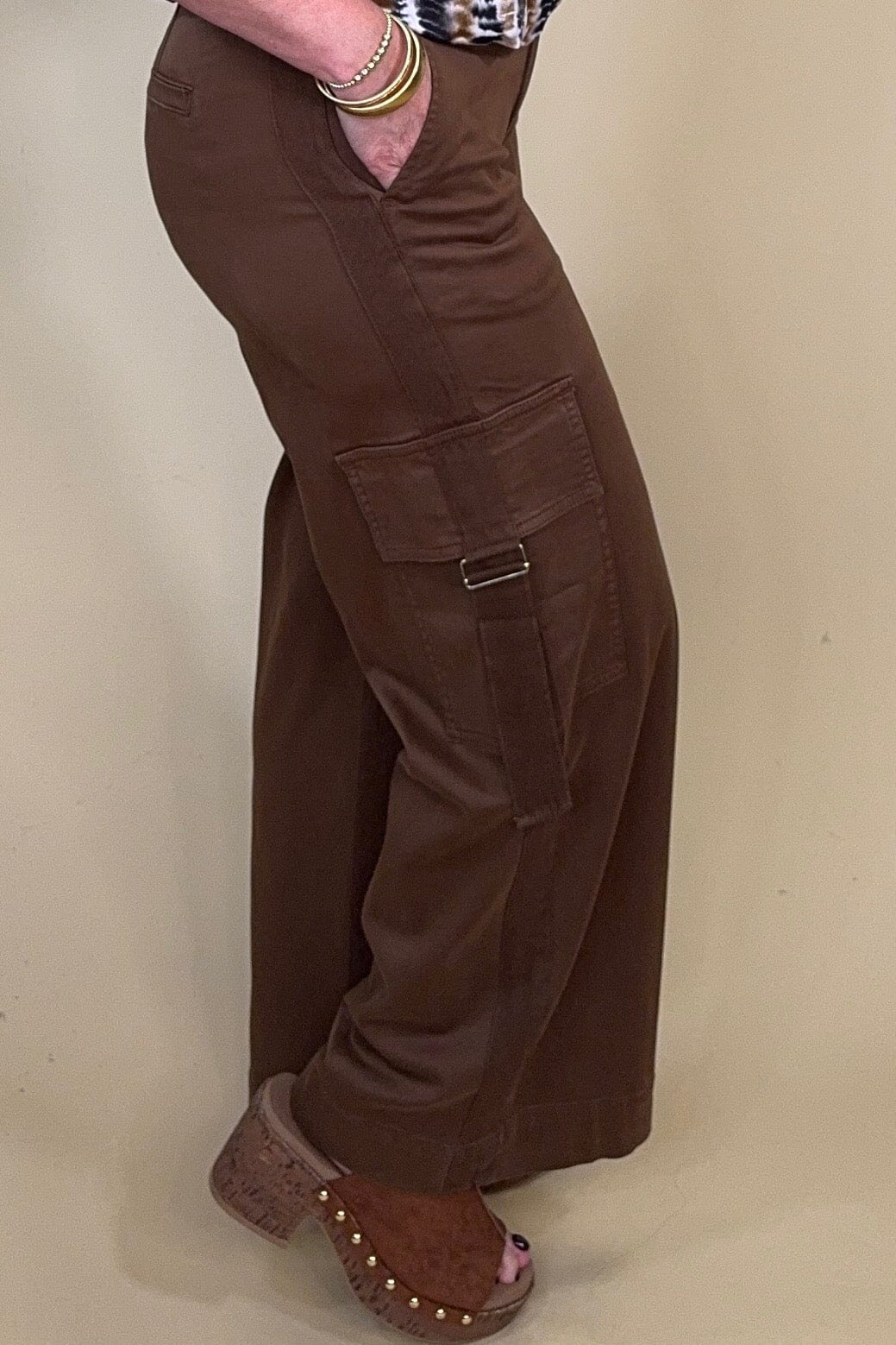 Mid Rise Cargo Wide Leg BOTTOMS LIVERPOOL 