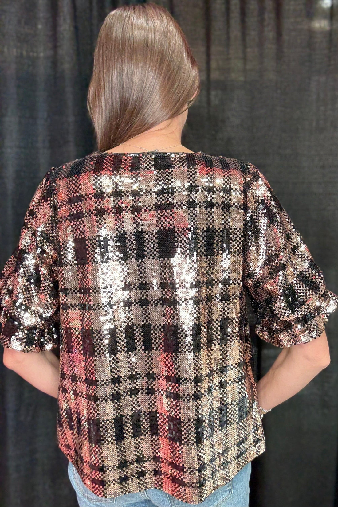 Short Ruffle Sleeve All Over Sequins JR TOP DRESSY JODIFL 