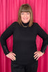 Long Sleeve Mock Neck Knit Top w/Button MISSY BASIC KNIT LIVERPOOL 