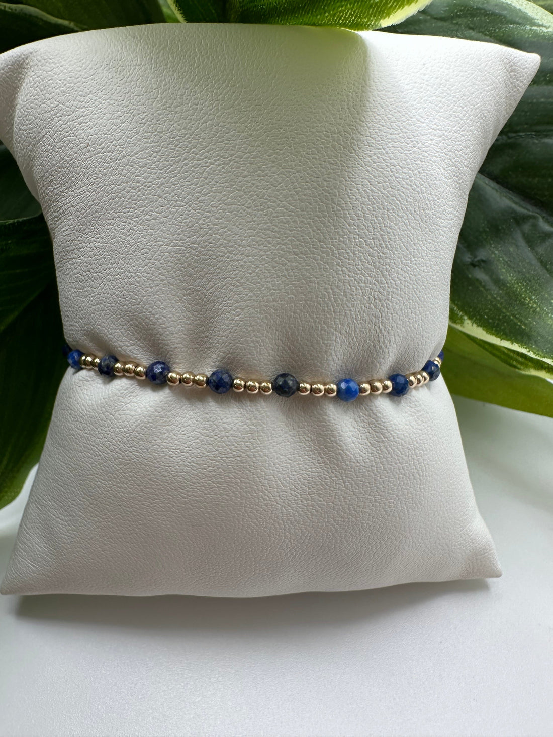 Enewton Gemstone Gold Sincerity Pattern 3mm Bead Bracelet- Lapis JEWELRY ENEWTON 
