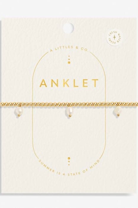 3 Pearl Gold-Tone Plated Anklet JEWELRY A LITTLES &amp; CO 
