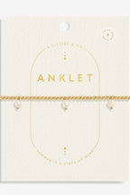 3 Pearl Gold-Tone Plated Anklet JEWELRY A LITTLES & CO 