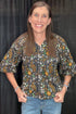 Short Sleeve V-Neck Printed Top JR TOP DRESSY UMGEE 