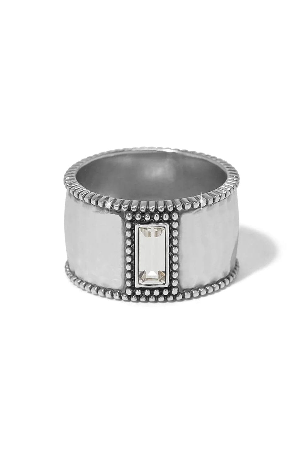 Pretty Tough Clear Gem Wide Band Ring
