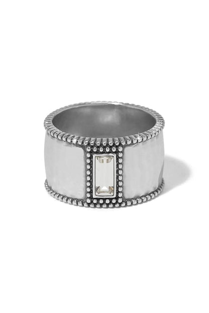 Pretty Tough Clear Gem Wide Band Ring BRING Brighton Collectables 