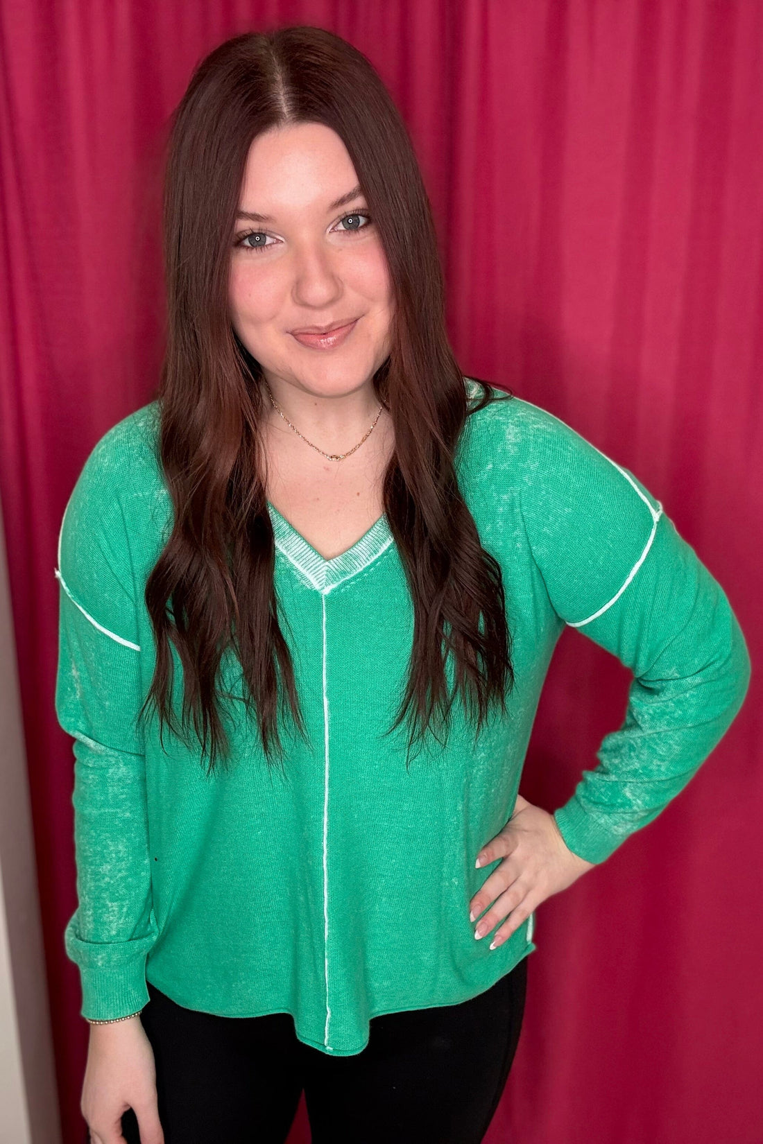 V-Neck Sweater with Special Wash MISSY TOP SPECIAL TRIBAL AQUALAND XS 