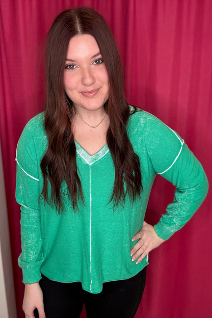 V-Neck Sweater with Special Wash MISSY TOP SPECIAL TRIBAL AQUALAND XS 