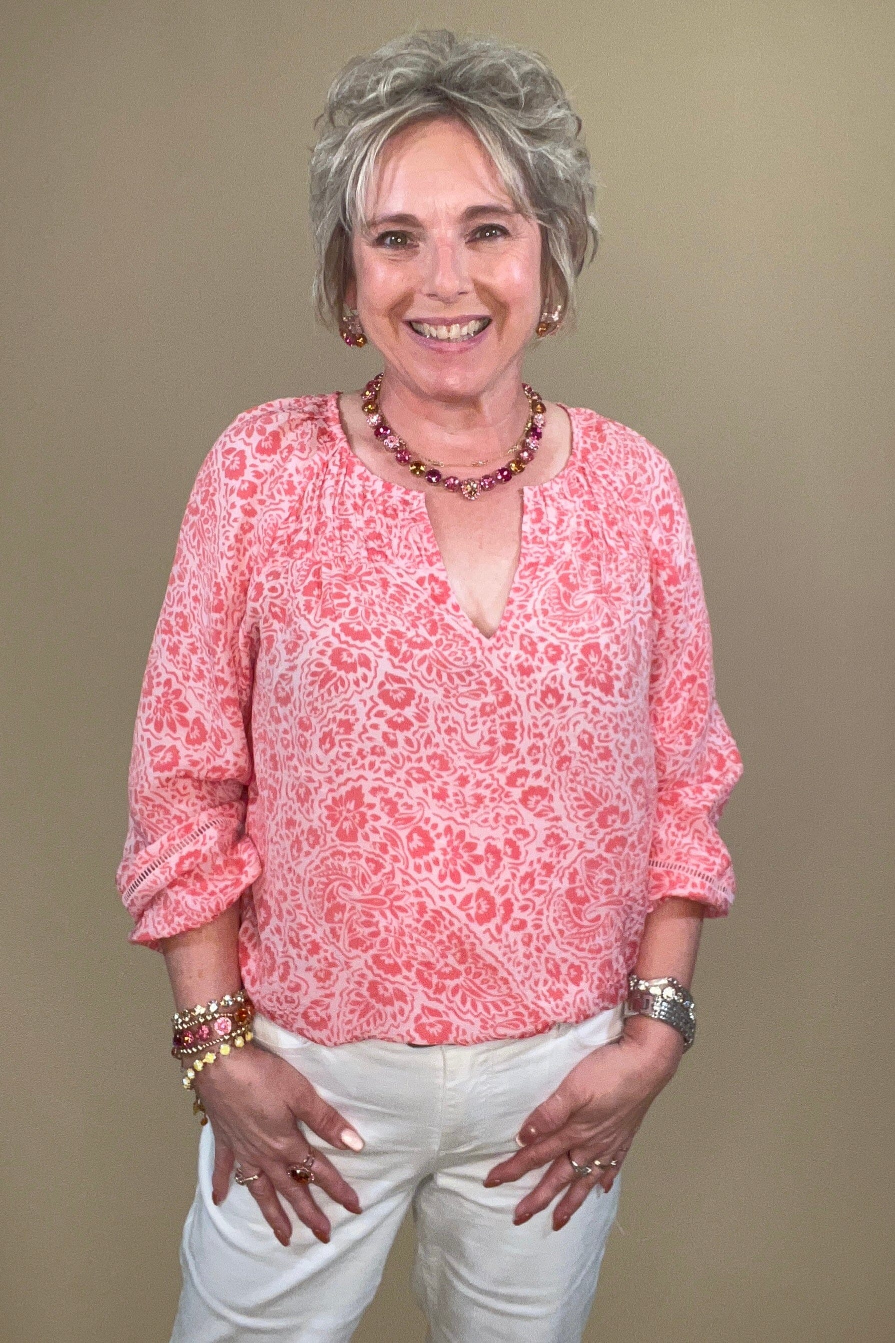 Long Balloon Sleeve Printed Top MISSY TOP SPECIAL ZAC &amp; RACHEL 