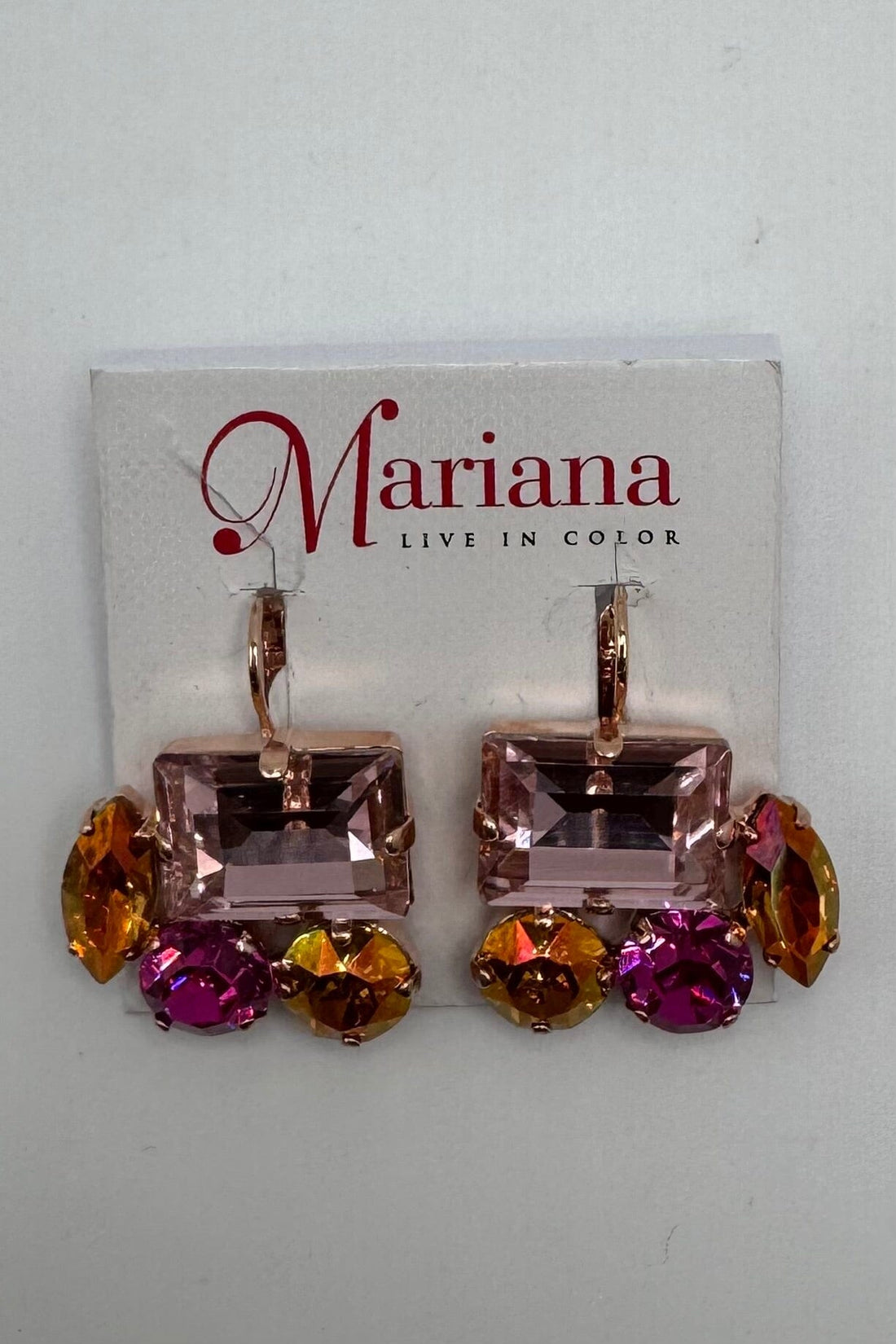 Mixed Stone Leverback Earrings in &quot;Bougainvillea&quot; BETTERBRANDJEWELRY Mariana 
