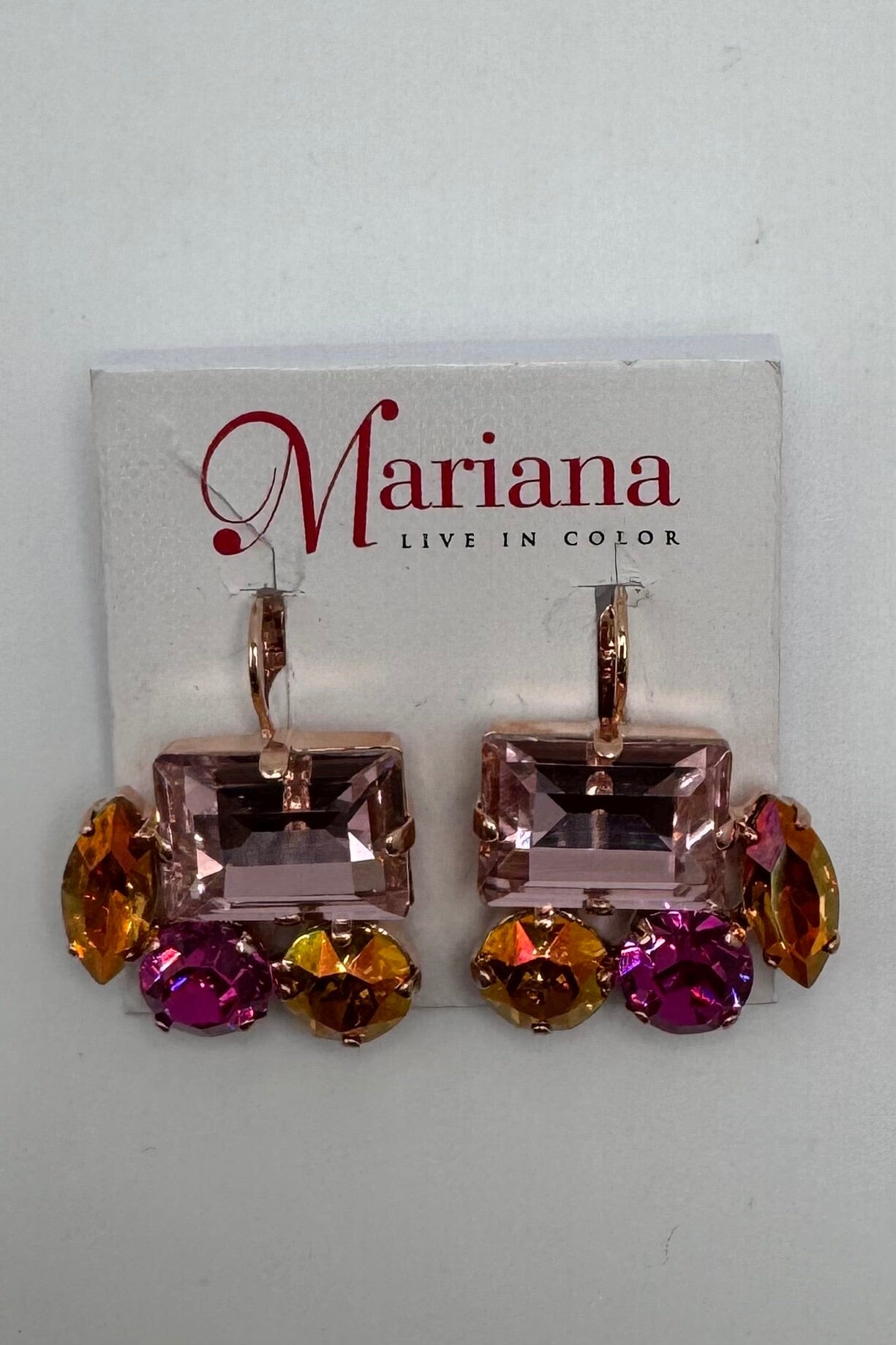 Mixed Stone Leverback Earrings in &quot;Bougainvillea&quot; BETTERBRANDJEWELRY Mariana 