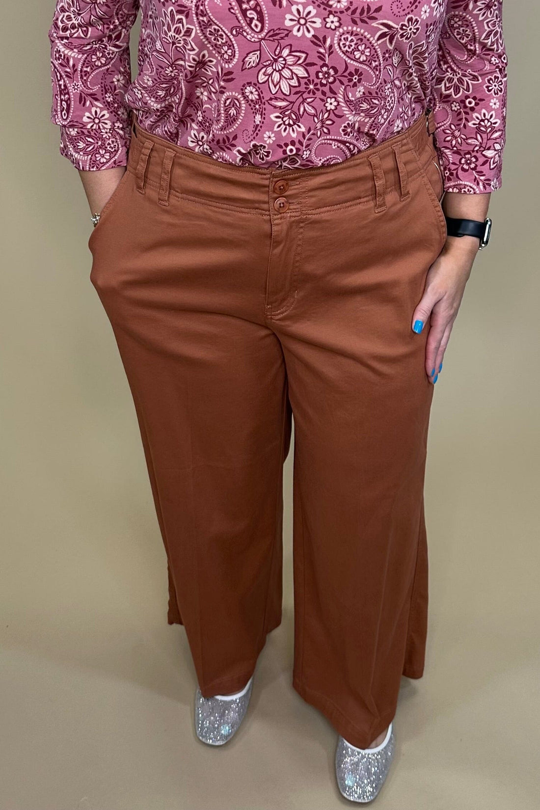 High Rise Cinch Waist Wide Leg 28" Inseam BOTTOMS LIVERPOOL 
