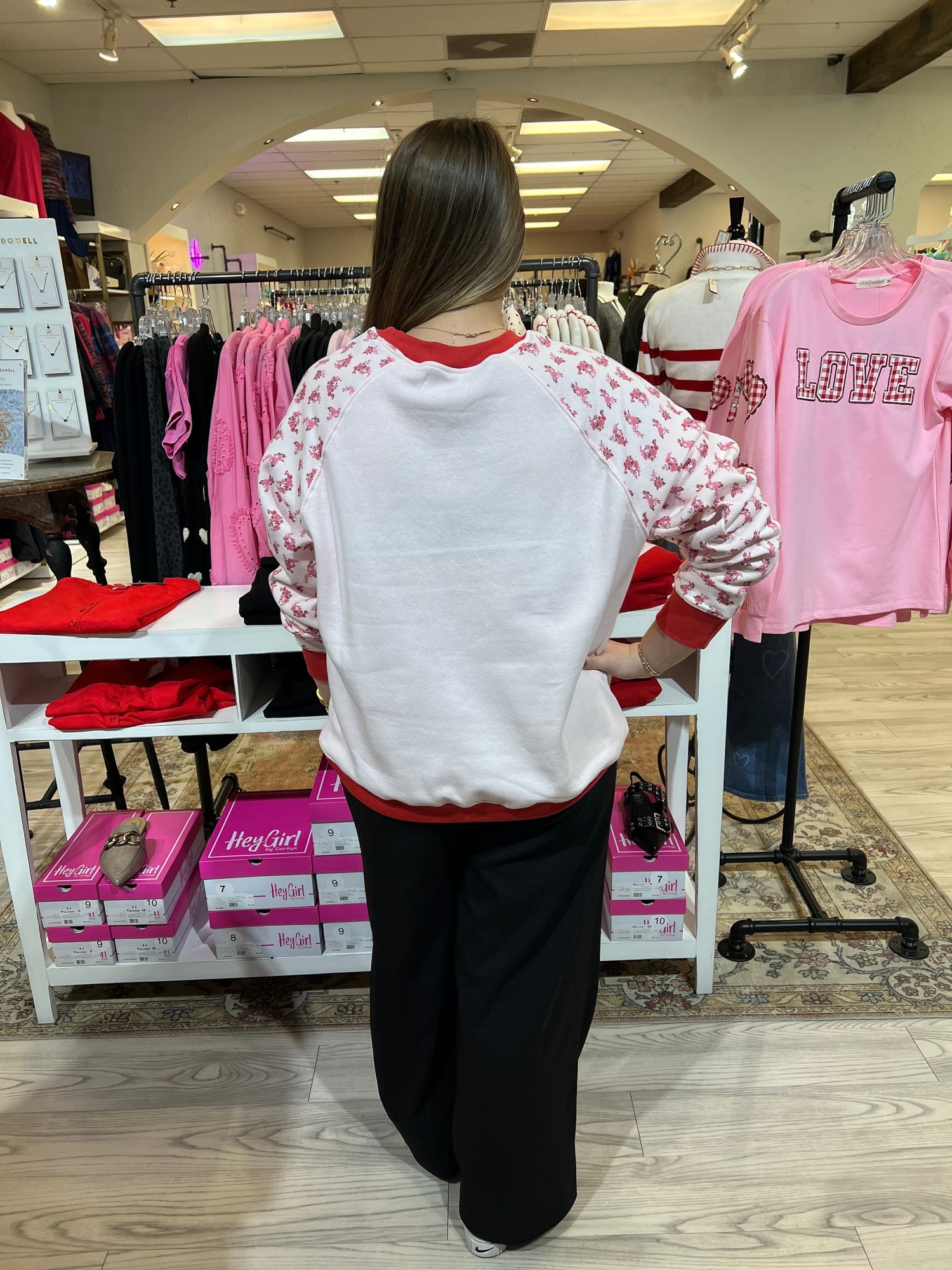 Love Ribbon Crew Neck Sweatshirt MISSY BASIC KNIT SIMPLY SOUTHERN 