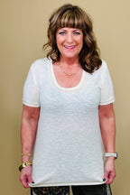 Lightweight Scoop Neck Tee MISSY BASIC KNIT POL CLOTHING 