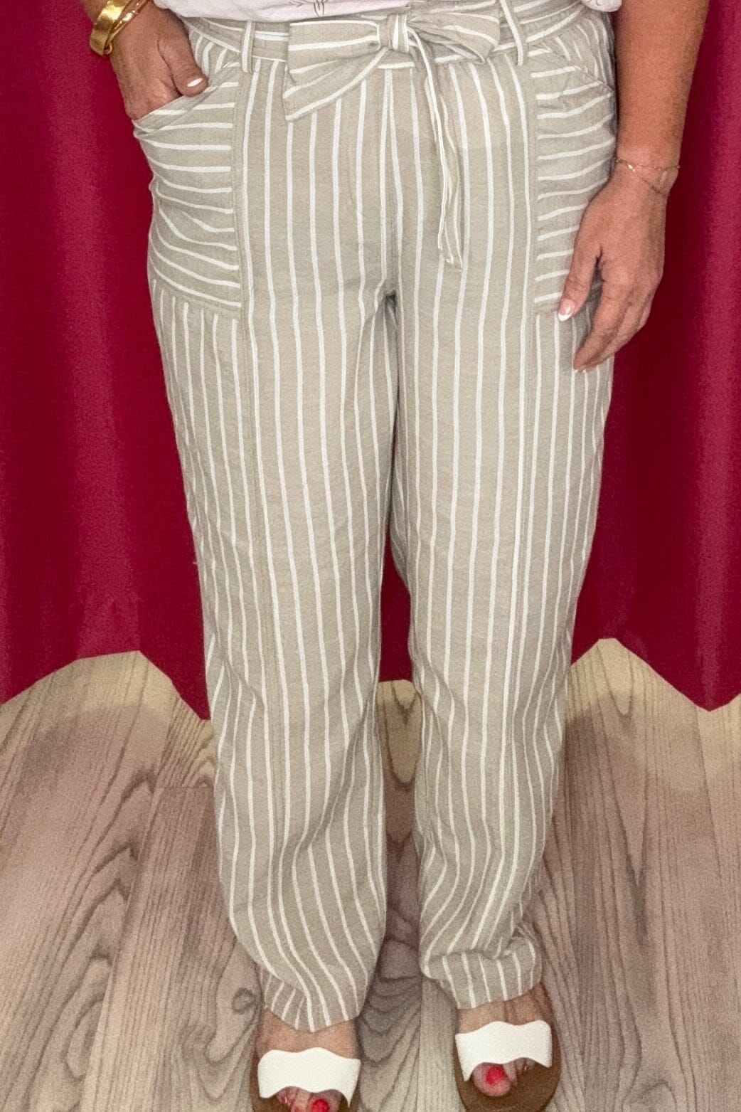 Striped Pull On Pant with Pockets BOTTOMS ZAC &amp; RACHEL 