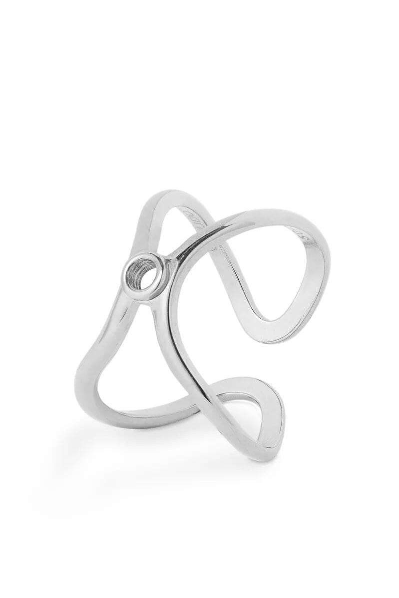 Onda Adjustable Silver Ring Base Size 5-7 JEWELRY QUDO 