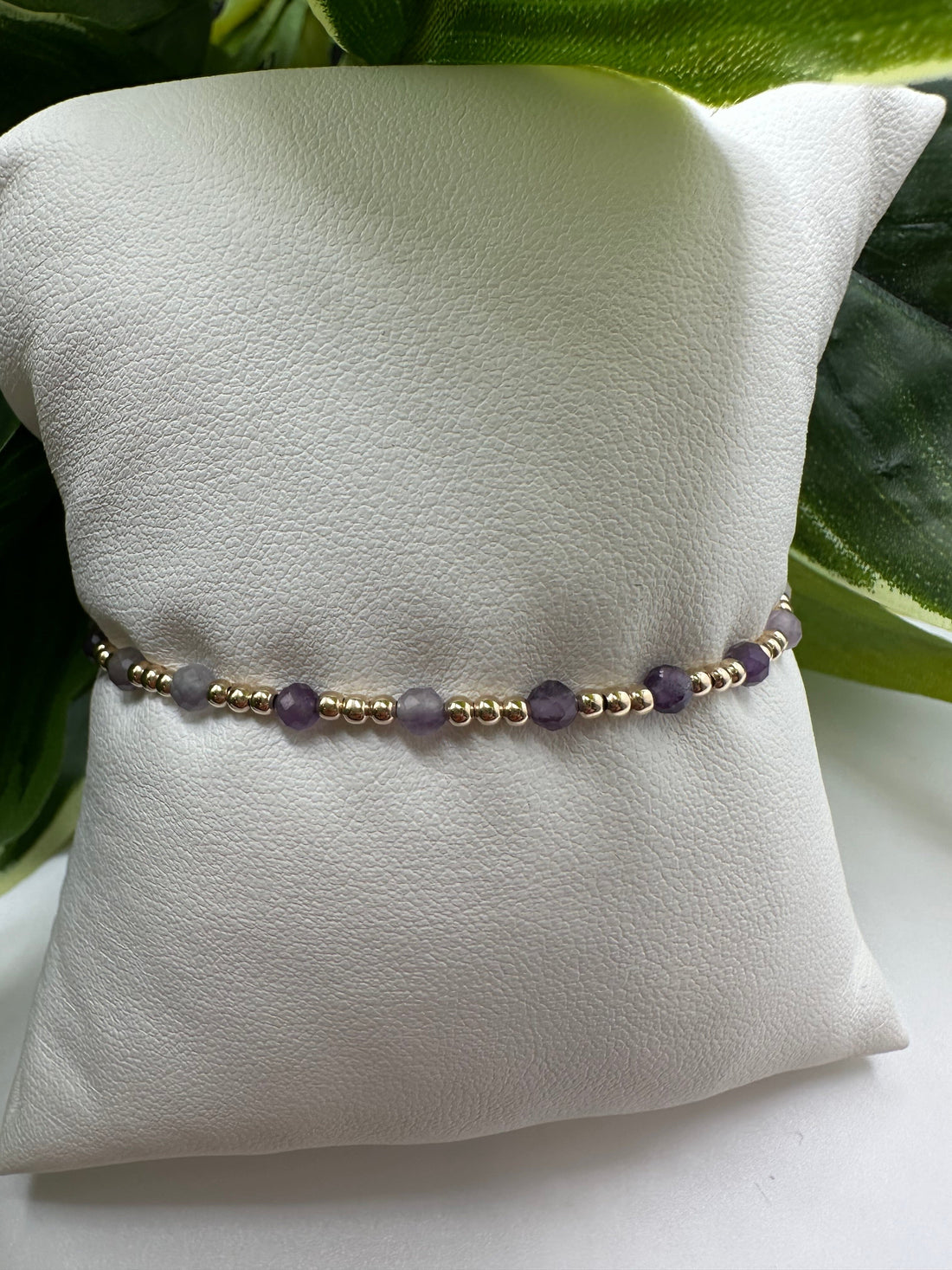 Enewton Gemstone Gold Sincerity Pattern 3mm Bead Bracelet- Amethyst JEWELRY ENEWTON