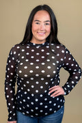Kick Off Season Black & White Mesh MISSY BASIC KNIT:~~Unassigned~~ STERLINGKREEK 