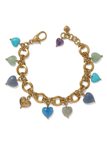 One Heart Multi Heart Bead Link Bracelet BJEWELRY:~~Unassigned~~ Brighton Collectables 