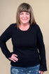 Long Sleeve Scoop Neck Black Knit Top MISSY BASIC KNIT LIVERPOOL 