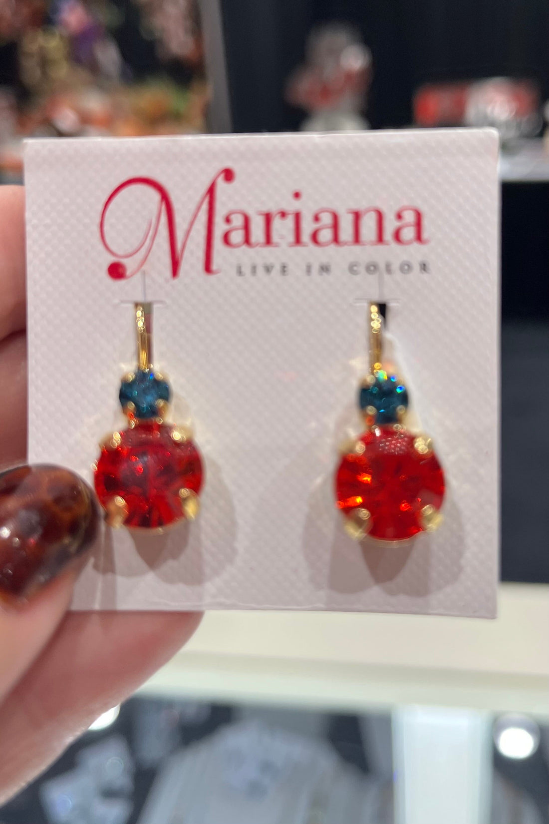 Large Double Stone Leverback Earrings in &quot;Kaleidoscope&quot; BETTERBRANDJEWELRY Mariana 