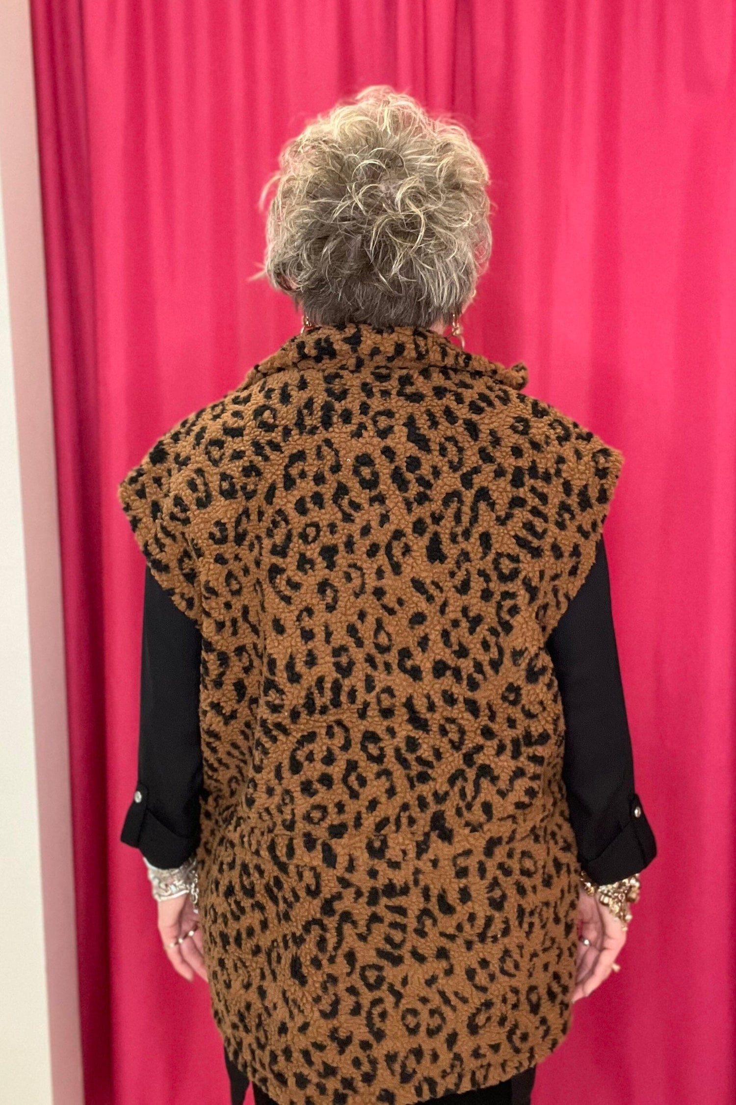 Reversable Leopard Vest w/Collar OUTFIT COMPLETER SOUTHERN GRACE 