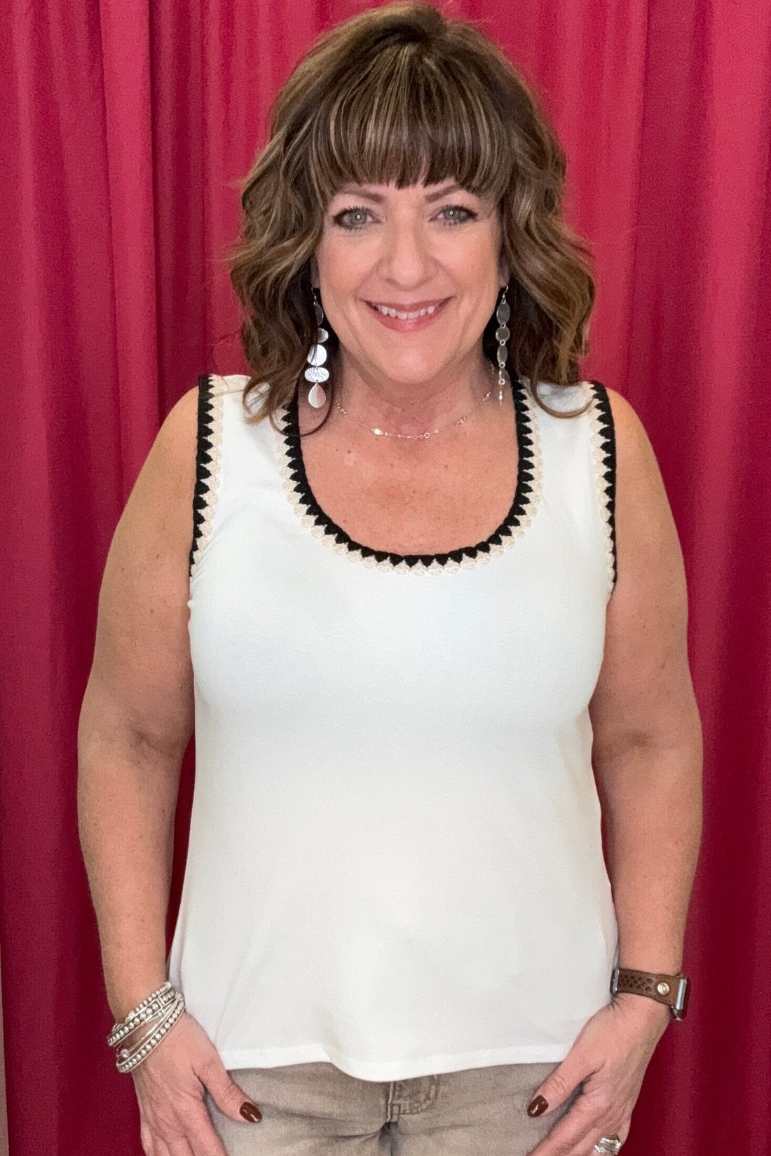 Interlok Knit Top w/Crochet Detail MISSY TOP SPECIAL CHARLIEB 