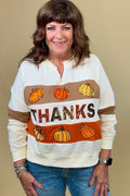 Thanks Pumpkin Pullover JRTOP CASUAL TOP:~~Unassigned~~ JESS LEA 