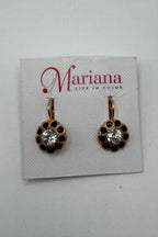 Large Daisy Leverback Earrings in Black Orchid BETTERBRANDJEWELRY Mariana 