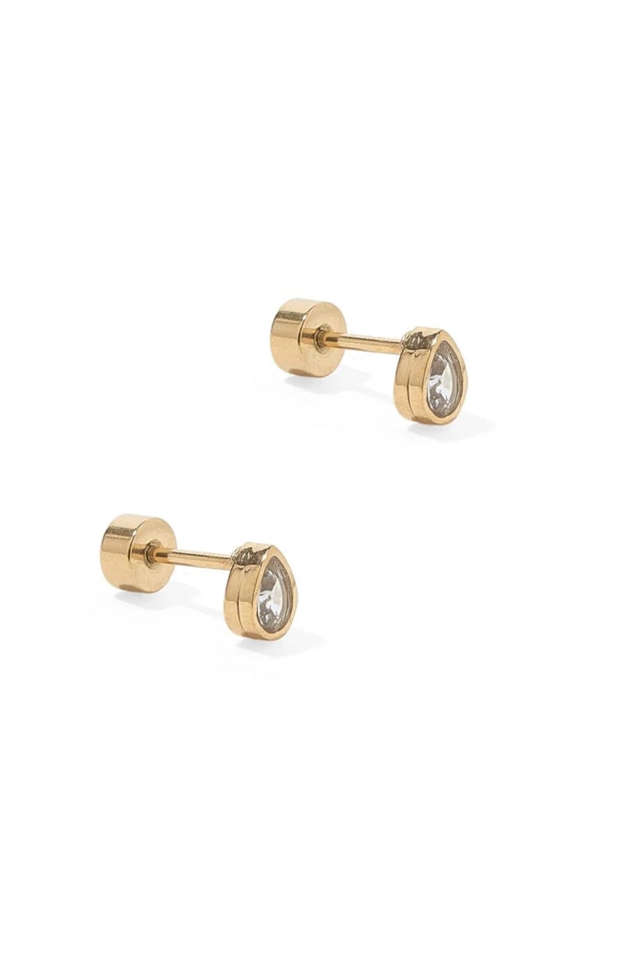 Paloma Pear Gold Screwback Stud Earrings JEWELRY LINNY CO 