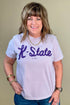 KSU Wildcats Bold Script Ellie Tee MISSY BASIC KNIT LIVYLU 