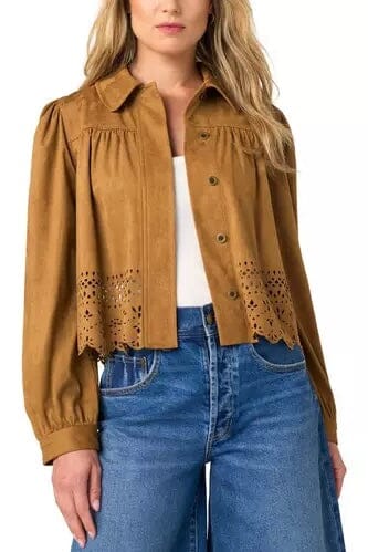 Puff Sleeve Jacket w/ Laser Cut Hem OUTFIT COMPLETER LIVERPOOL 