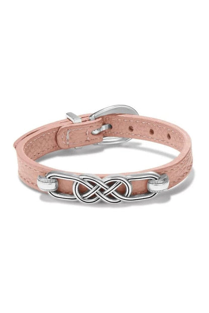 Interlok Braid Pink Sand Leather Bracelet BJEWELRY Brighton Collectables 