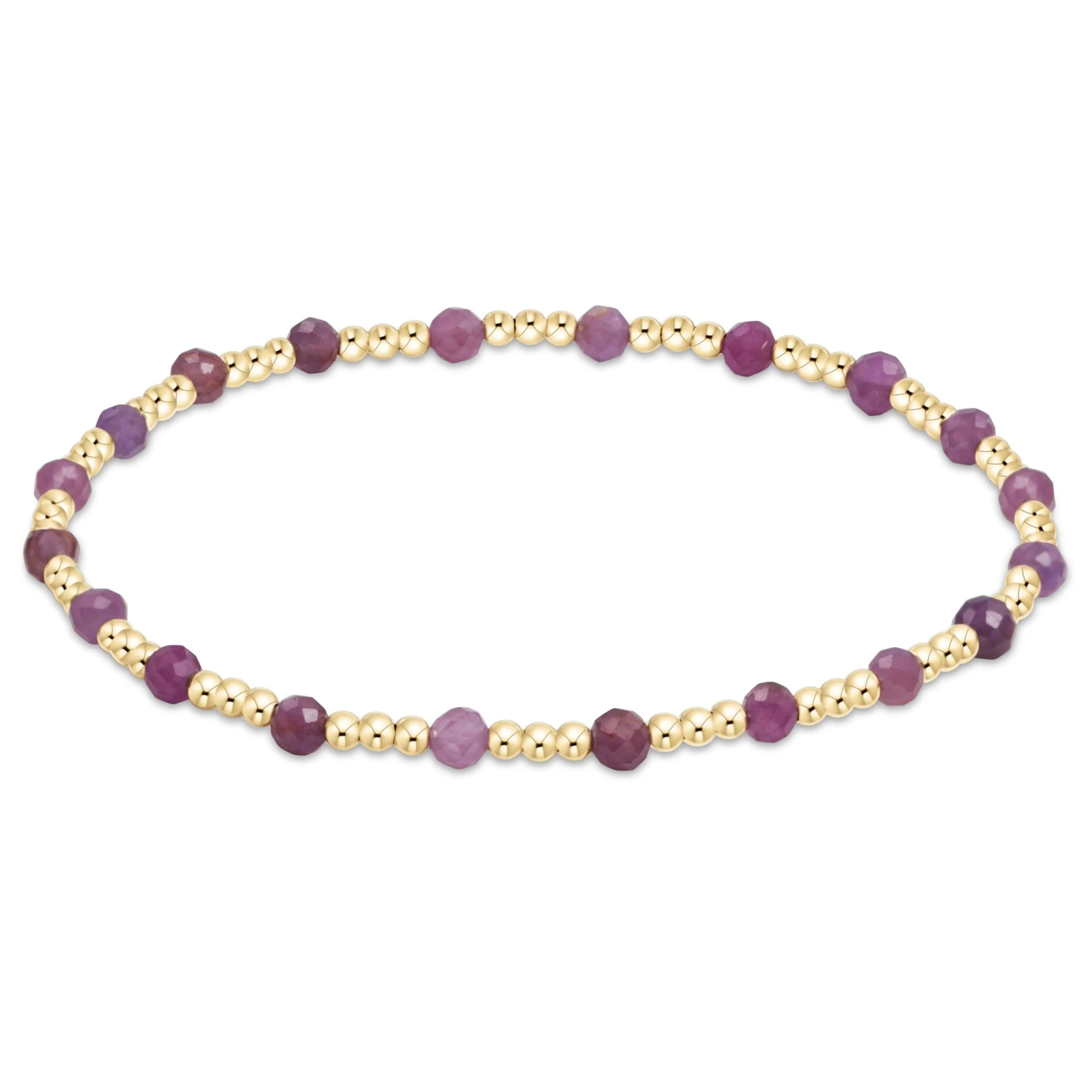 Enewton e girl Gemstone Gold Sincerity Pattern 3mm Bead Bracelet-Ruby GIFT/OTHER ENEWTON 